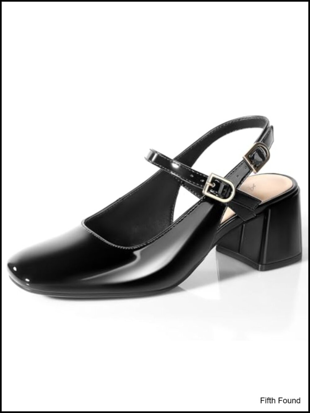 Mary Jane Slingback Chunky Low Heels Square Toe Dress Pumps